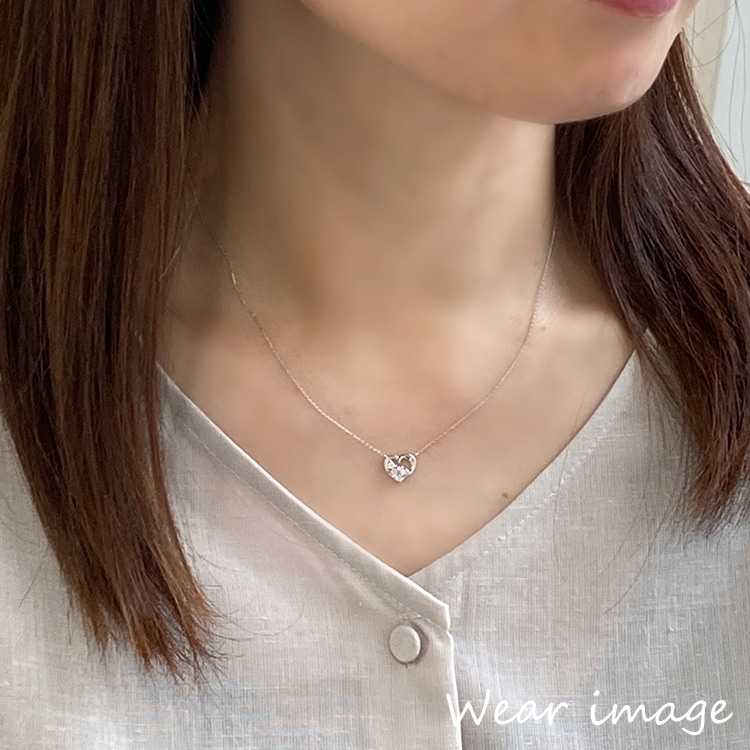 ピンキーアンドダイアン] ペンダント ネックレス 10金 ホワイト