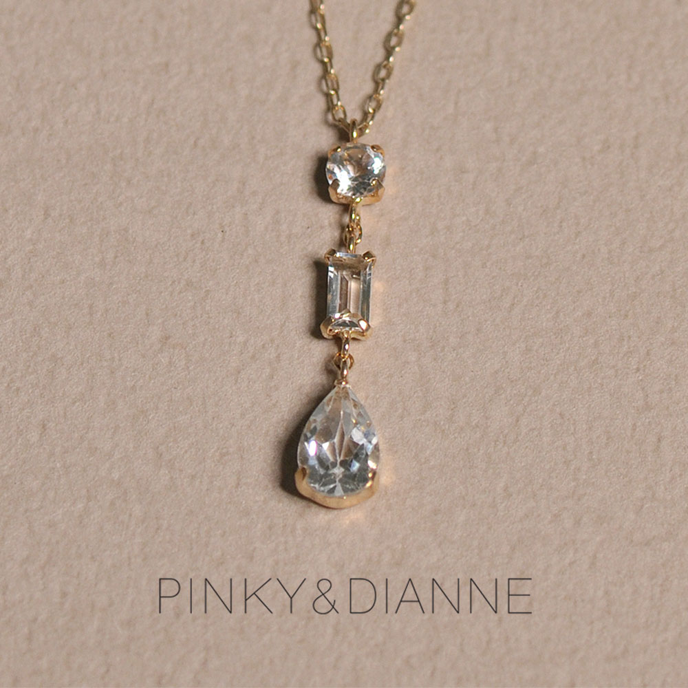 PINKY&DIANNE ホワイトトパーズ ネックレス10金 イエロー ピンキーアンドダイアン] ペンダント ネックレス 10金 イエロー