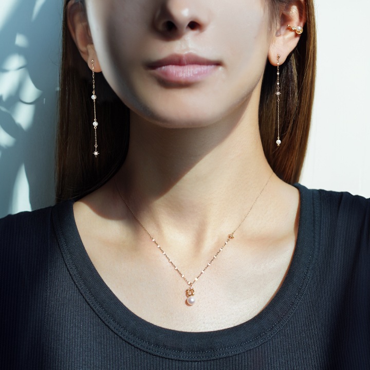 ウィスプ] WISP K10イエローゴールド あこや真珠 ダイヤモンド