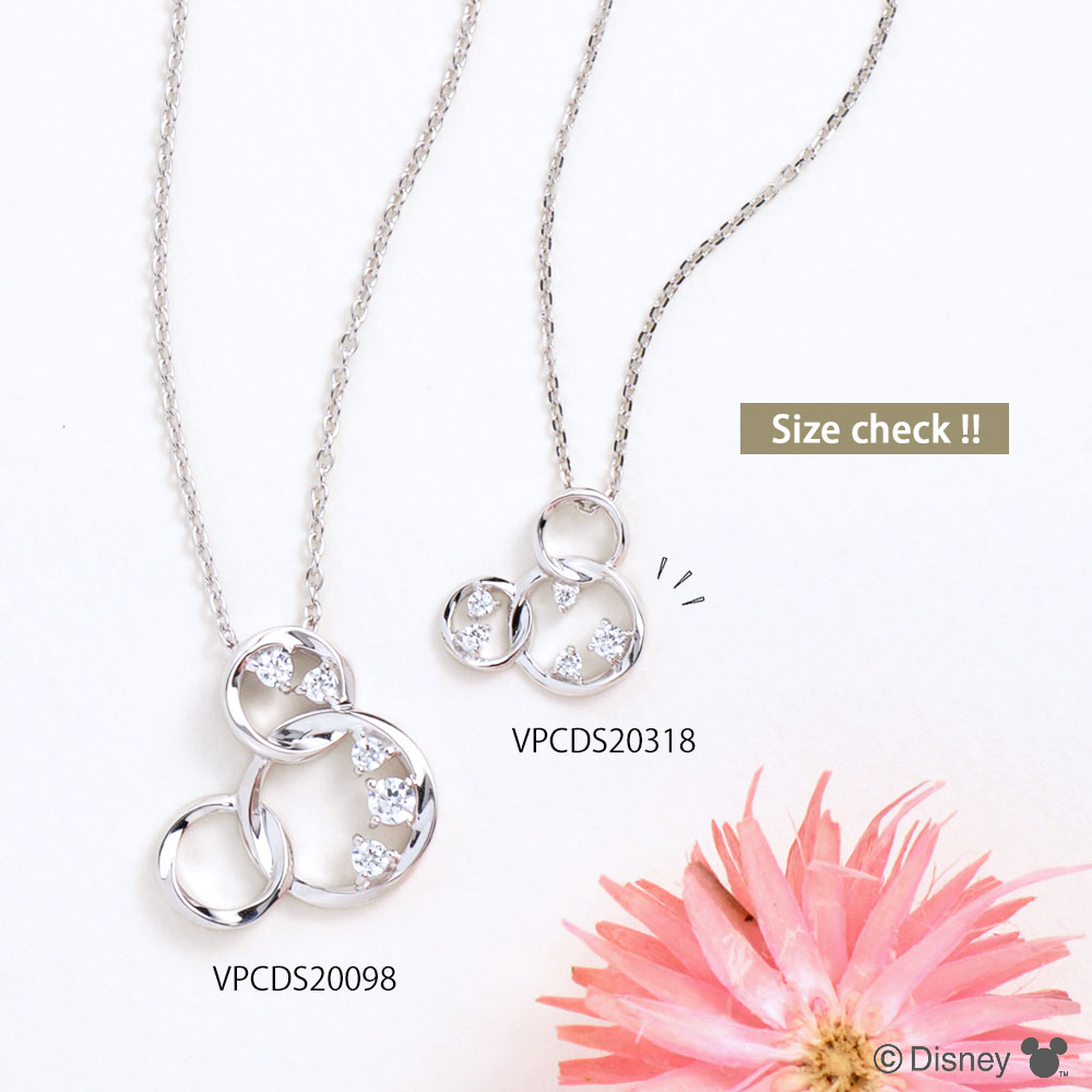 ディズニー] ミッキー ペンダント ネックレス シルバー キュービック