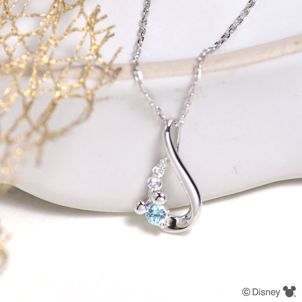 ディズニー] ミッキー ペンダント ネックレス シルバー キュービック