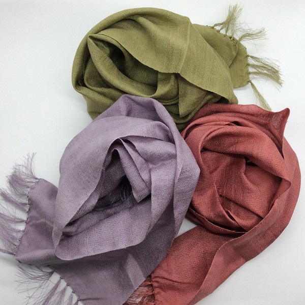 小岩井紬工房 上田紬 手織りストール シルク 送料込（沖縄別途1