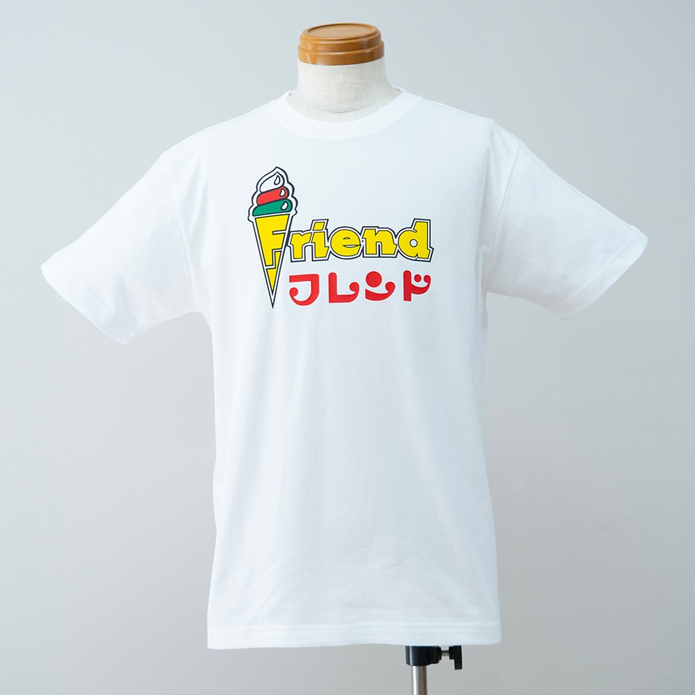 世界さん　サイン入りTシャツ 　Lサイズ フレンド Tシャツ (ホワイト)
