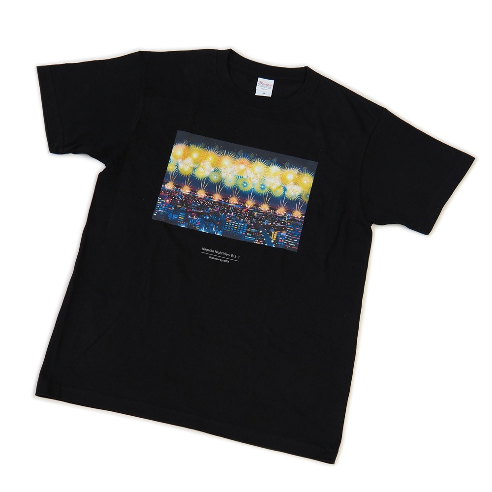 長岡の夜景8/2・3Tシャツ (ブラック)