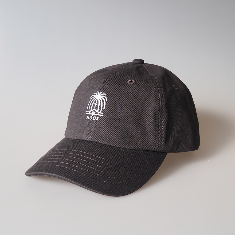 正三尺玉と長生橋コットンツイルキャップ【スモーキーブラック】