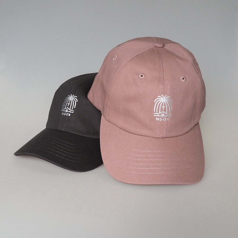 正三尺玉と長生橋コットンツイルキャップ【スモーキーブラック】