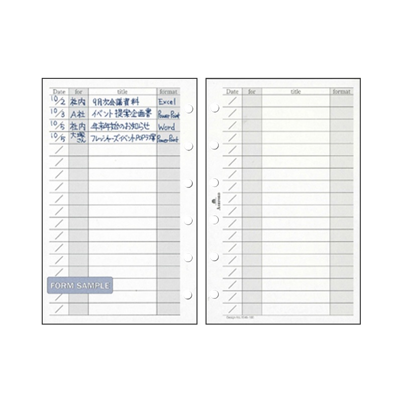 Ashford システム手帳リフィル ミニ6サイズ データメイキングリスト 1546 100 アシュフォード あいうえお順キーワード アシュフォード ナガサワ文具センター公式オンラインショップ