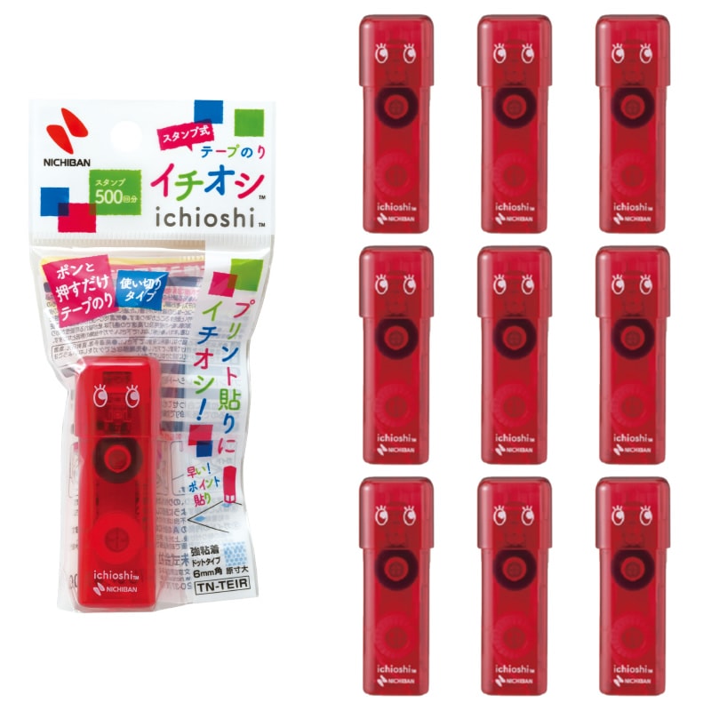 お得な10個セット】ニチバン テープのり tenori イチオシ レッド TN