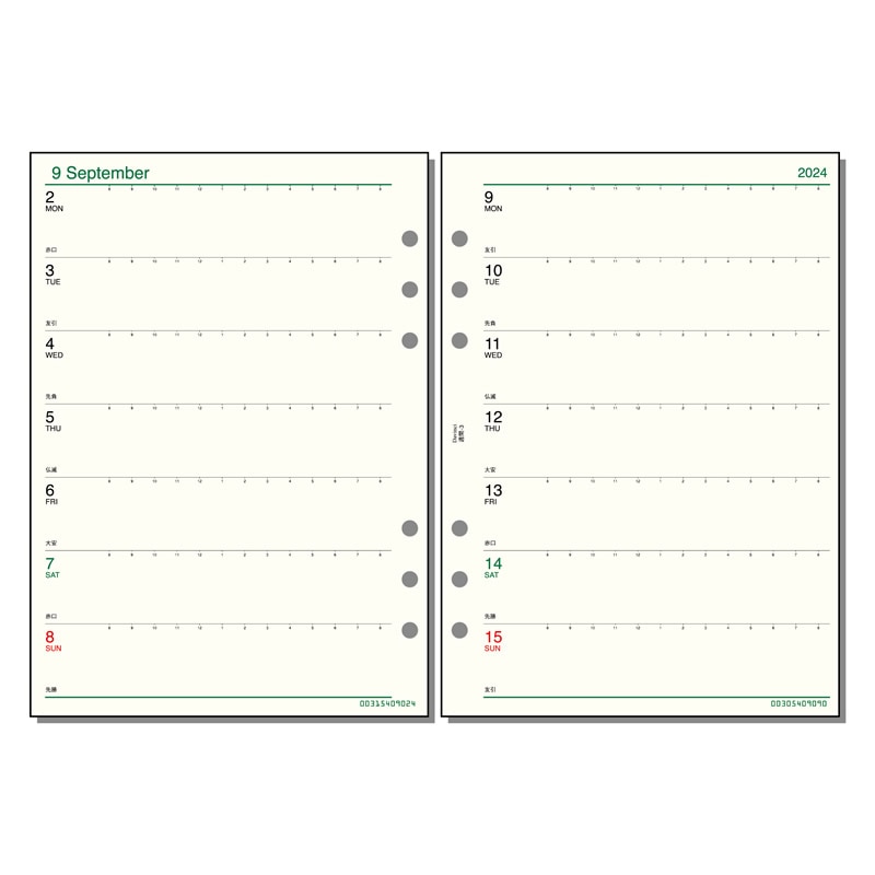 ダヴィンチ リフィル 2024年 A5サイズ 週間-3（両面2週間） Davinci