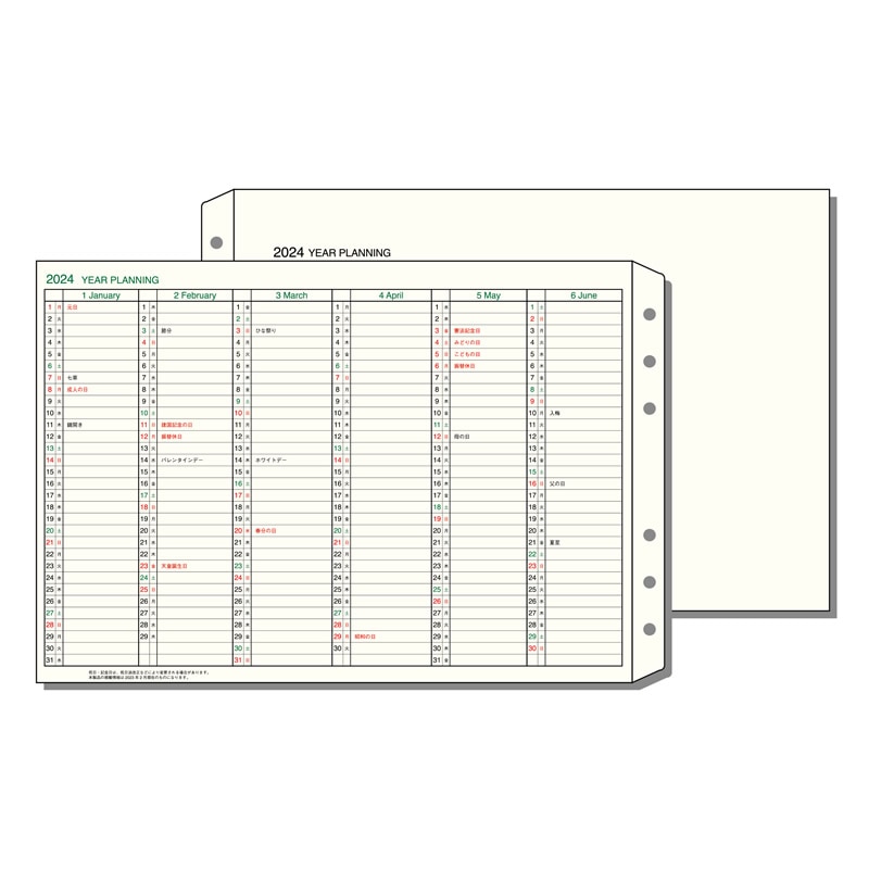 ダヴィンチ リフィル 2024年 聖書（バイブル）サイズ イヤー