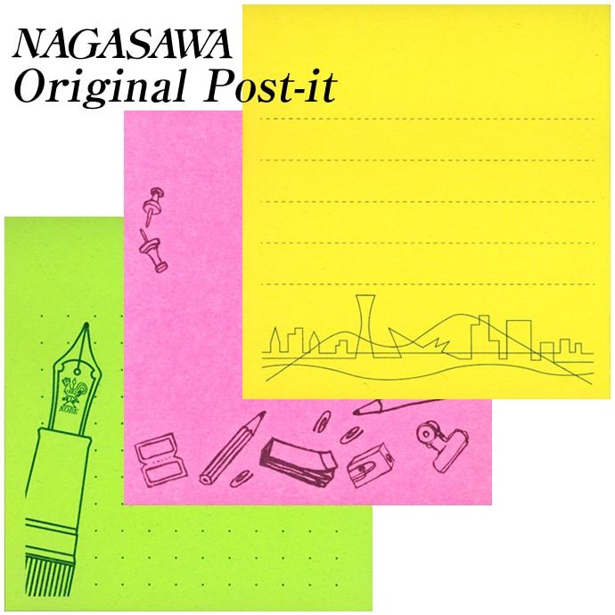NAGASAWA オリジナルデザイン ポストイット 強粘着タイプ ネオンカラー