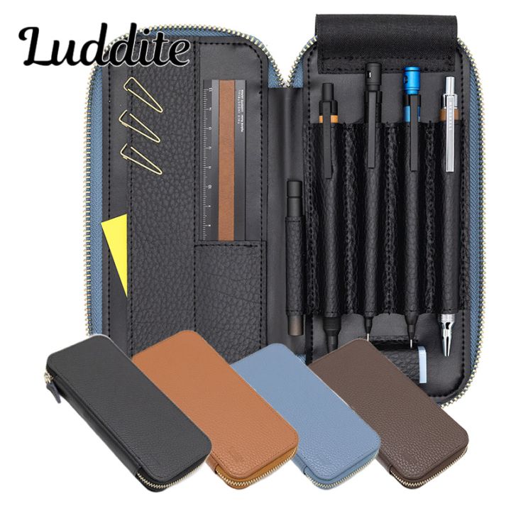 ラウンドジップペンケースエッセンシャルブラック レザーラウンドジップペンケース エッセンシャル ADRIA | Luddite ラダイト