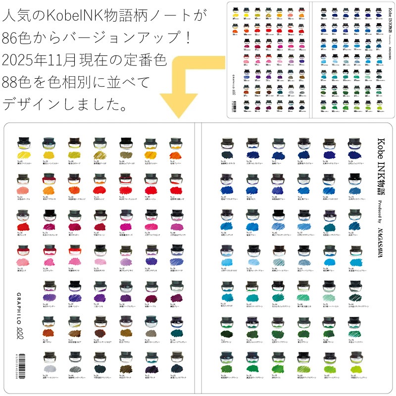 ��ǯɮ�Τ���ΥΡ��� NAGASAWA Kobe INKʪ�� �� GRAPHILO ���ͥ���ʪ��88�� ����ե����� A5�Ρ��� 4mm���� ���ͥ���ʪ��/���½��ǰ���/����ե���/grid/�̤�̤� ��ǯɮ�ʥ�����ʸ�񥻥󥿡�/���ꥸ�ʥ�