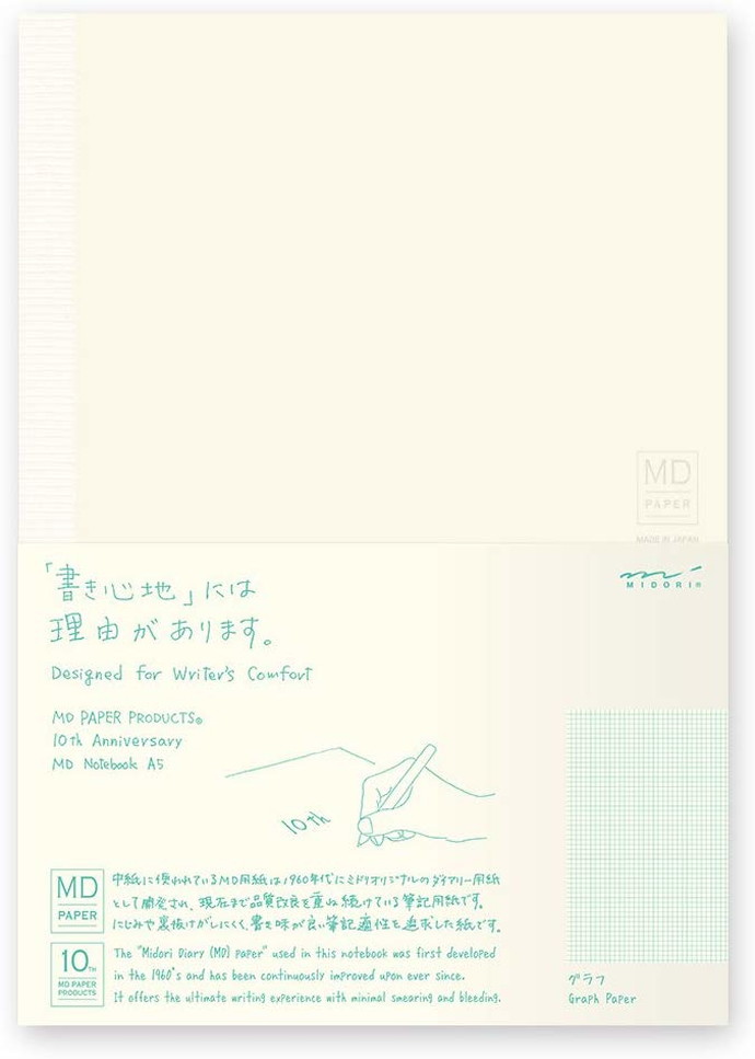 MIDOI MDノート 10th/10周年 A5 1mm方眼 グラフ罫 15228-006
