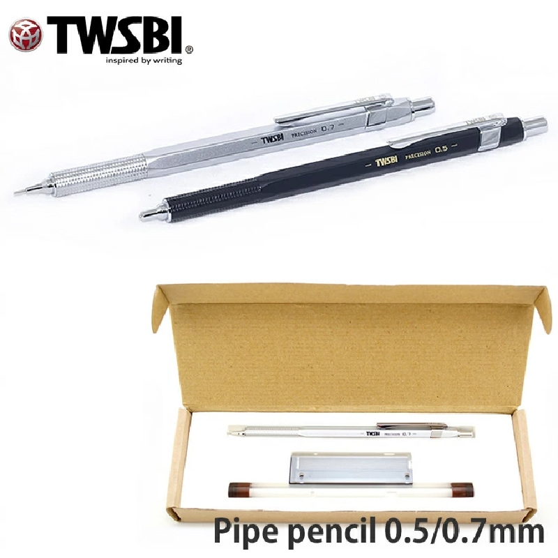 TWSBIシャープペンシル0.5　固定式と収納式　シルバー　２つセット ツイスビー シャープペンシル（ガイド収納式/固定式） 0.5mm/0.7mm <br