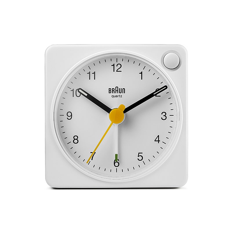 �֥饦�� ���ʥ��� �ܳФޤ�����/�֤����� ���顼���դ� �ۥ磻�� BC02XW BRAUN Analog Alarm Clock