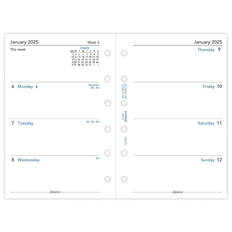 FILOFAX 2025ǯ �����ƥ��Ģ��ե��� �ߥ�6�� ������1���� ��-�� 25-68221 �ե������ե��å���
