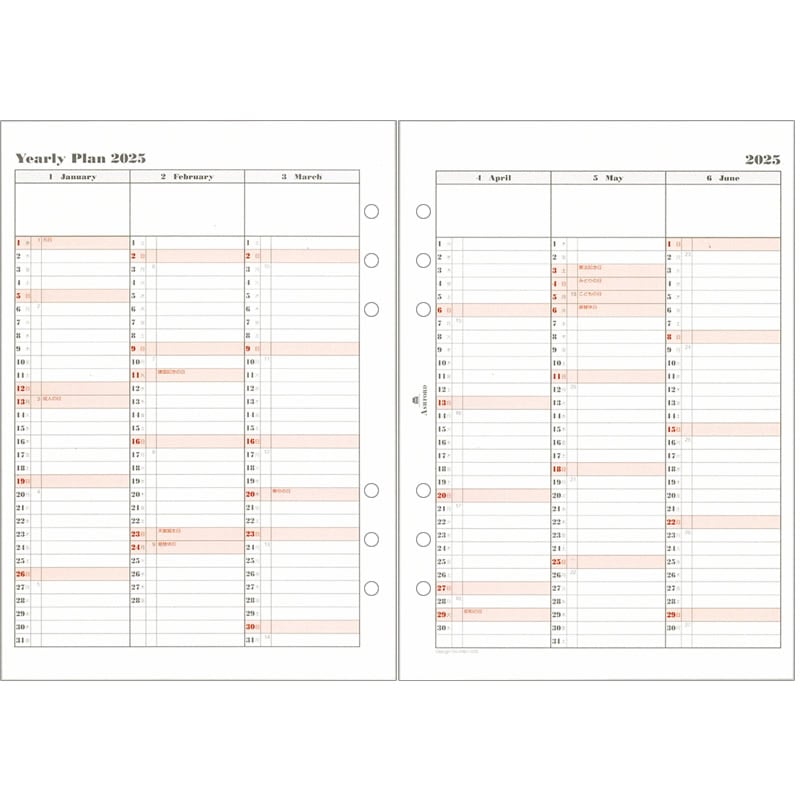 ASHFORD 2025ǯ �����ƥ��Ģ��ե��� A5 ǯ�֥������塼�� 0461-025