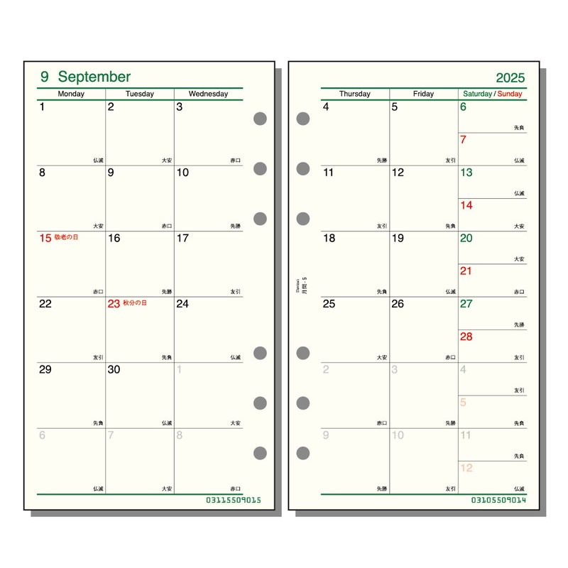 レイメイ ダ・ヴィンチ 2025年 日付入リフィル 聖書（バイブル） 月間