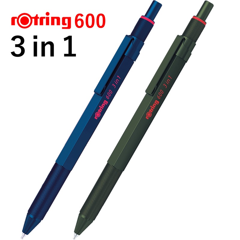 Rotring/���åȥ�� 600 3in1 ¿��ǽ�ڥ�/2���ܡ���ڥ�+���㡼��/�ޥ���ڥ� �֥롼/���꡼��