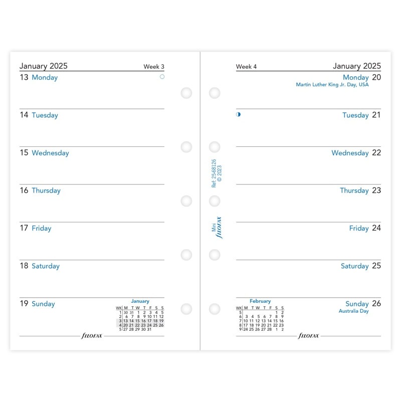 FILOFAX 2025ǯ �����ƥ��Ģ��ե��� M5 ������2���� 25-68126 �ե������ե��å���