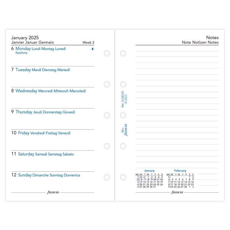 FILOFAX 2025ǯ �����ƥ��Ģ��ե��� M5 ������1����&���̥�� 25-68109 �ե������ե��å���