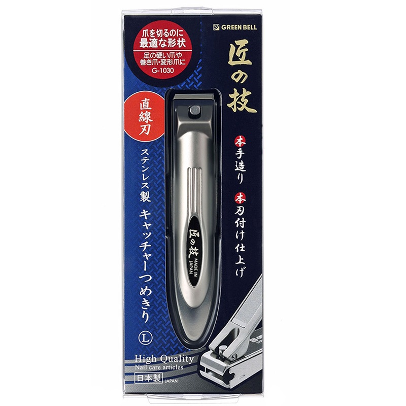 グリーンベル 匠の技 ステンレス製 キャッチャー爪切りL（直線刃） G