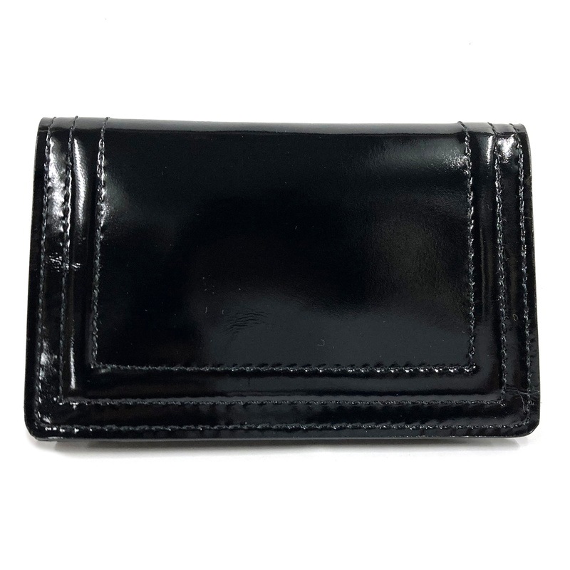 ASHFORD 本革 名刺入れ Enamel sheep エナメルシープ ブラック/ワイン ...