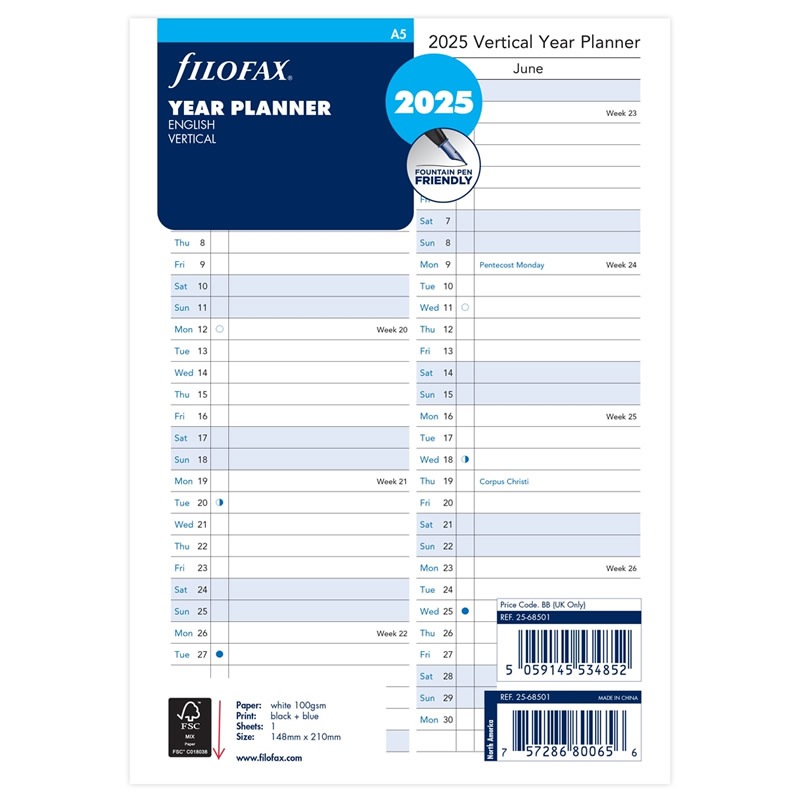 FILOFAX 2025ǯ ƥĢե A5 С륤䡼ץʡ 25-68501 եեå