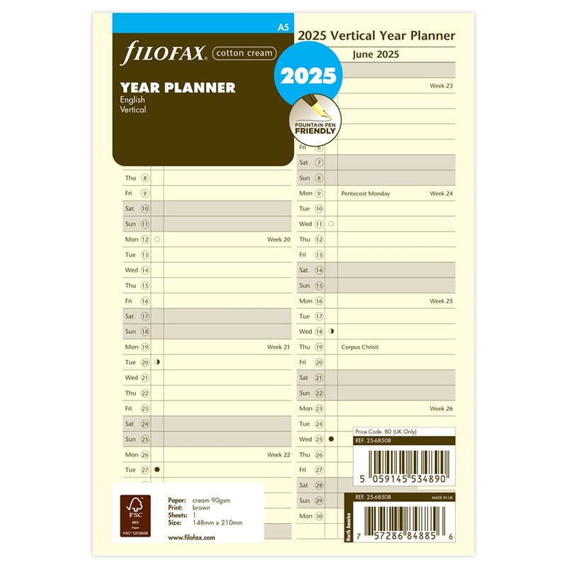 FILOFAX 2025ǯ ƥĢե A5 С륤䡼ץʡʥåȥ󥯥꡼ 25-68508 եեå
