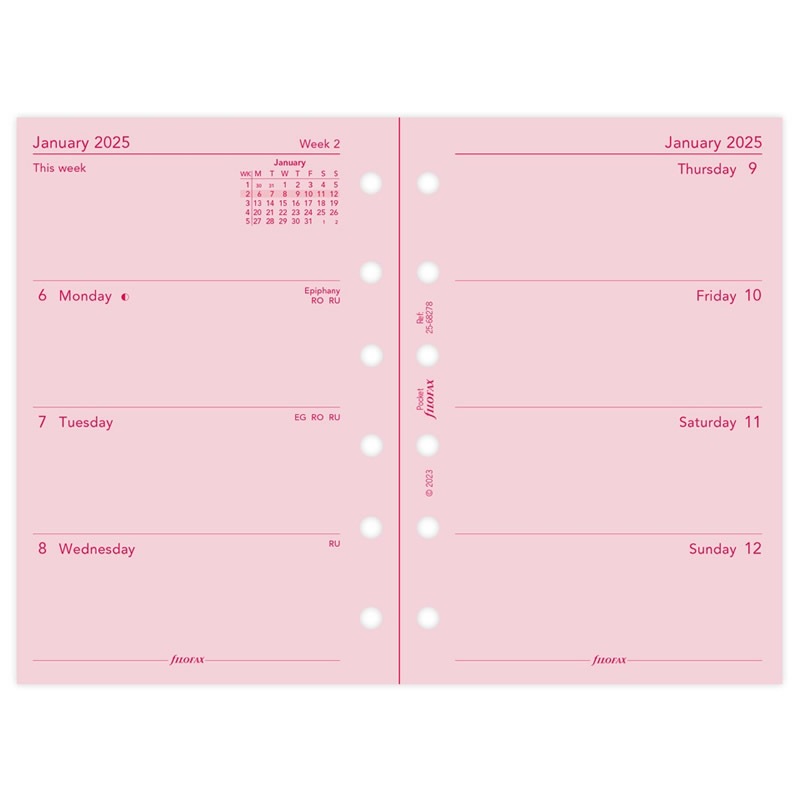 FILOFAX 2025ǯ �����ƥ��Ģ��ե��� �ߥ�6�� ������1���� ��-�� (�ԥ�) 25-68278 �ե������ե��å���