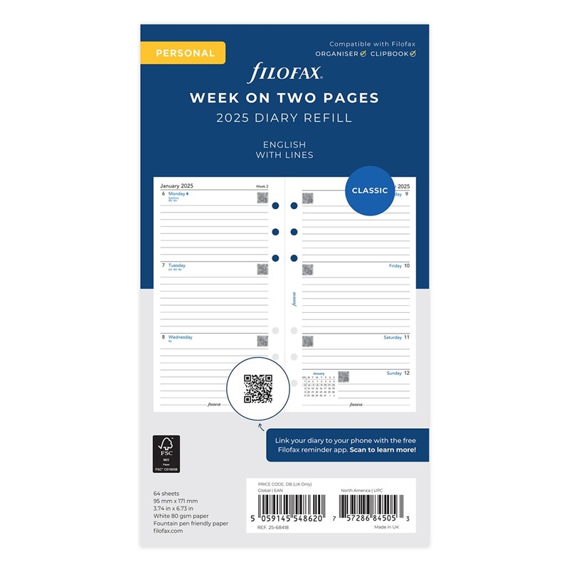 FILOFAX 2025ǯ �����ƥ��Ģ��ե��� �Х��֥� ������1���� ��-�� (������)  25-68418 �ե������ե��å���