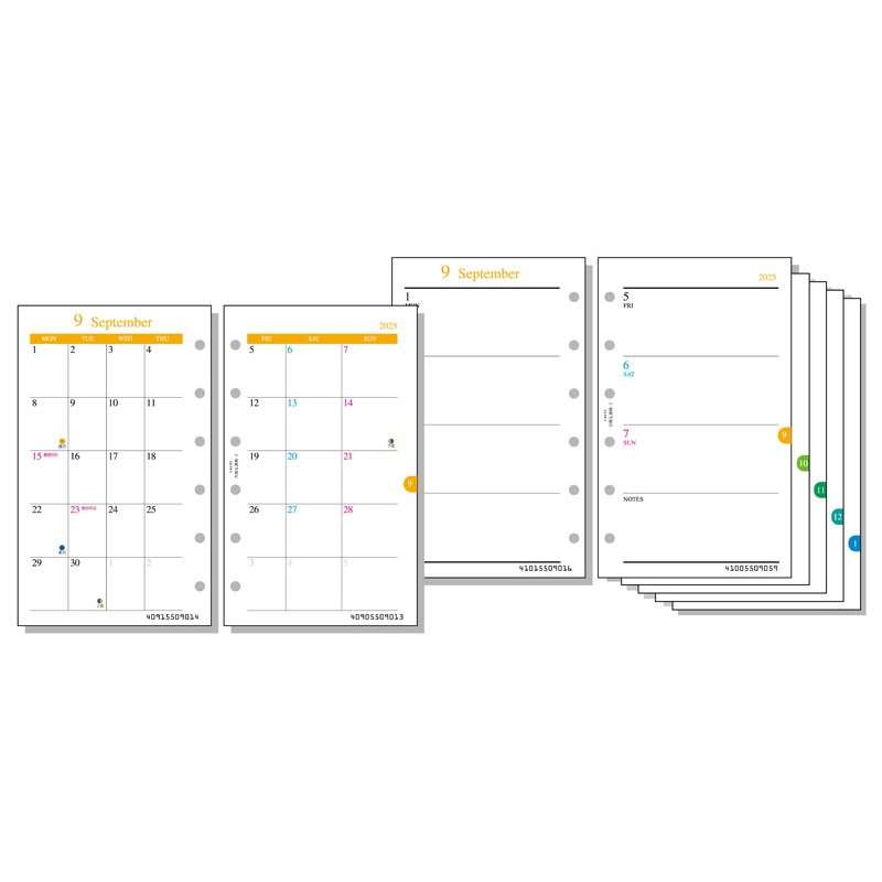 #ミーカ専用出品202502ご購入作品 レイメイ ラセ 2025年 日付入リフィル ポケット（ミニ6） 月間