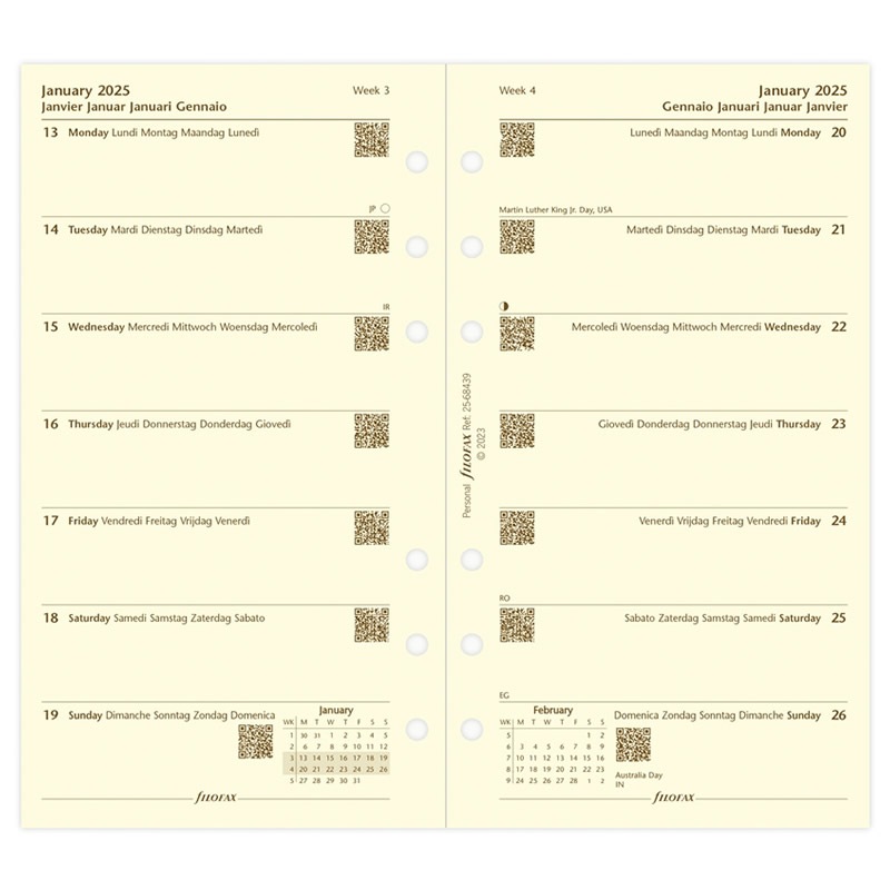 FILOFAX 2025ǯ �����ƥ��Ģ��ե��� �Х��֥� ������2���֡ʥ��åȥ󥯥꡼��� 25-68439 �ե������ե��å���
