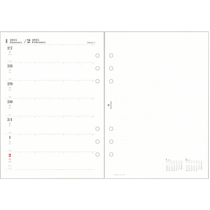 ASHFORD 2025ǯ �����ƥ��Ģ��ե��� A5 ���֥������꡼ ��եȼ� 0472-025�ʵ����֡�0463��