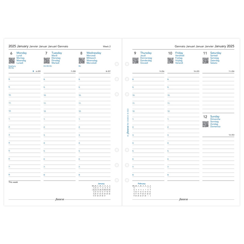 FILOFAX 2025ǯ �����ƥ��Ģ��ե��� A5 ������1���֡ʲ��� 25-68514 �ե������ե��å���