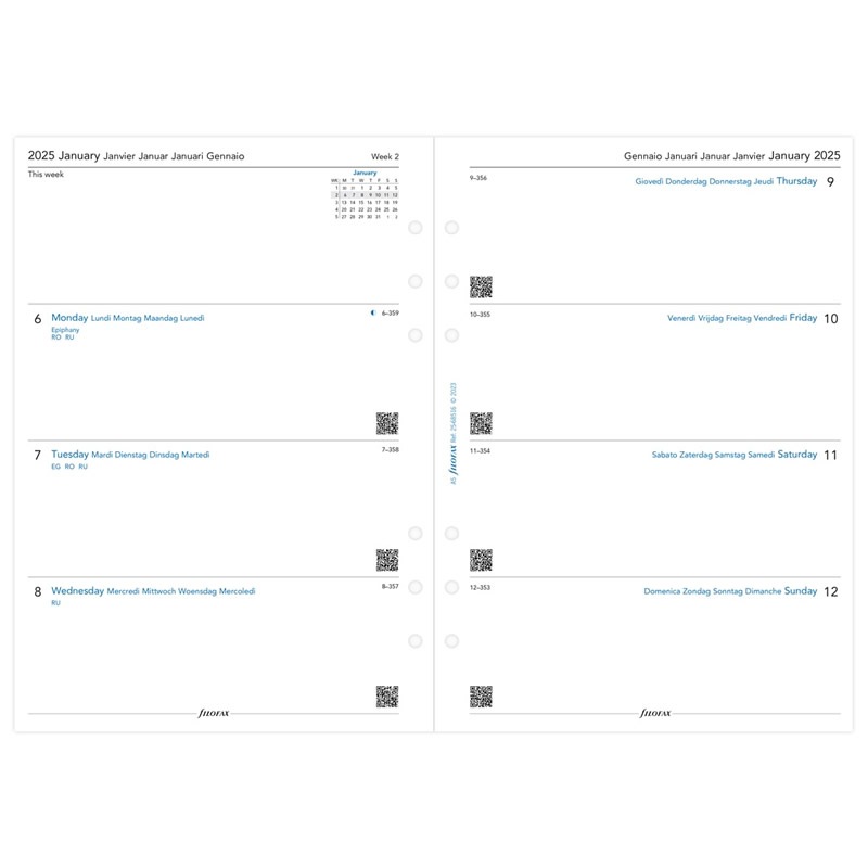 FILOFAX 2025ǯ �����ƥ��Ģ��ե��� A5 ������1���֡ʽġ� 25-68516 �ե������ե��å���