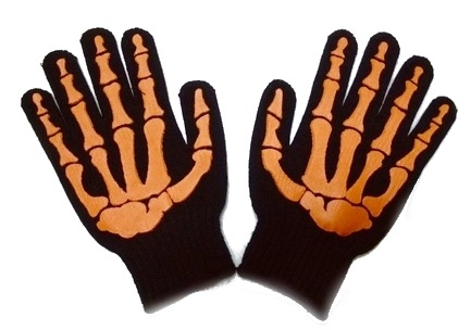 【ホネ軍手】オレンジ×黒