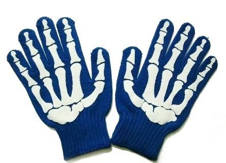 【ホネ軍手】白×青