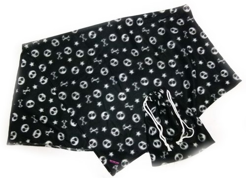 巾着つきフリースブランケット【スカル】