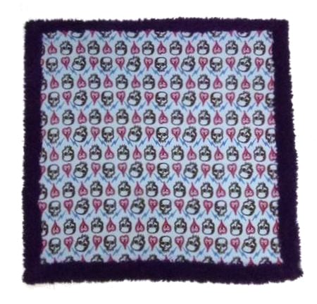 ふわふわブランケット【スカル×パープル】