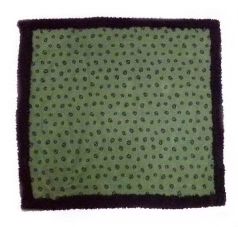 ふわふわブランケット【緑スカル×ブラック】