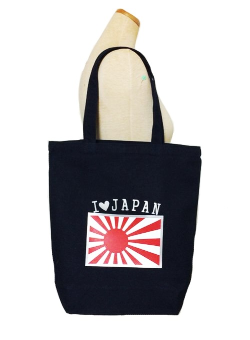 キャンバストートM紺【旭日旗 I LOVE JAPAN】