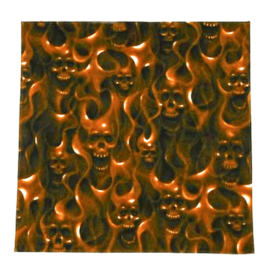 バンダナ【Skulls on fire×茶】