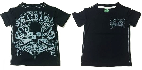 スカルクロス柄Tシャツ【GASBAG 】100ｃｍ