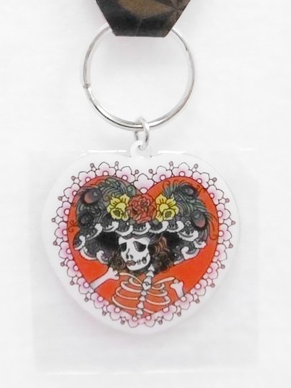 Day of the Dead メタルキーチェーン【ハート】