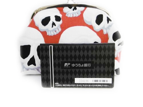大きめガマポーチ【Skull finity】赤