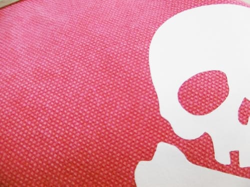 大きめガマポーチ【ビンテージ帆布×ピンク】