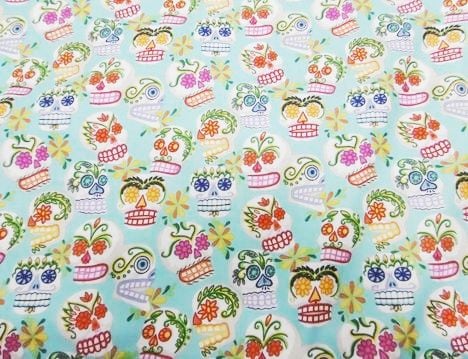 生地アレキサンダーヘンリー【 mini calaveras Turquoise】