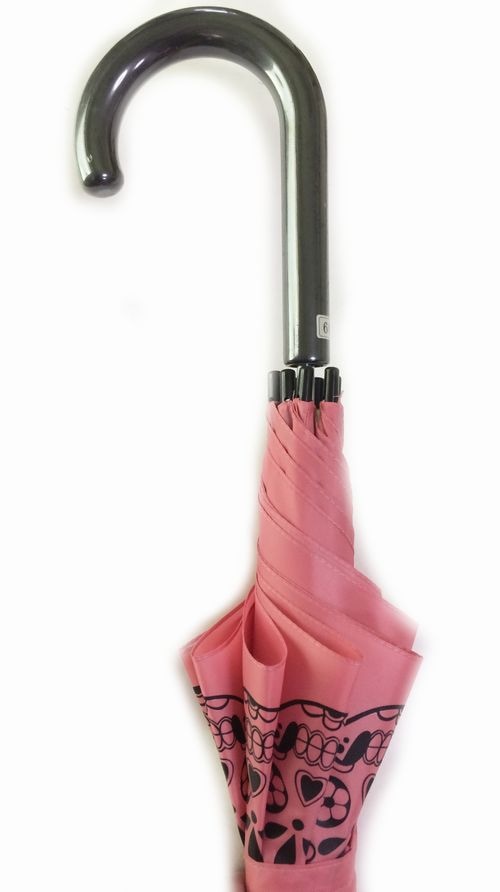 60cmジャンプ傘TNS×NAGI【ピンク×Sugar Skull　黒】